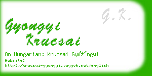 gyongyi krucsai business card